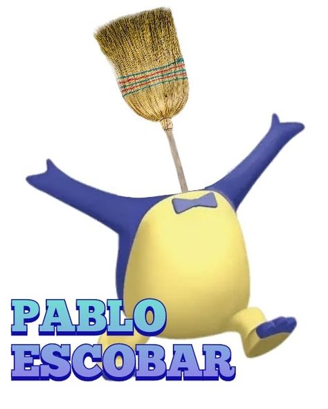 Tiene una escoba en su cabeza y eso Pablo Meme, Pablo Backyardigans, Memes Random, Pablo Escobar, Pixel Art, Funny Memes, Humor, Halloween, Memes