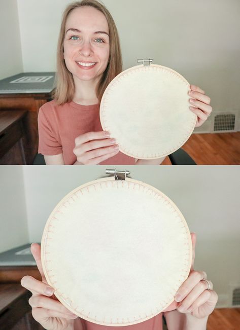 How to Finish Cross Stitch in a Hoop the Easy Way Framing With Embroidery Hoop, How To Frame Cross Stitch In Hoop, Frame Cross Stitch In Hoop, How To Hang Cross Stitch On Wall, Finish Cross Stitch Hoop, How To Finish Cross Stitch, Finishing Embroidery Hoop, Finish Cross Stitch, Hoop Decor