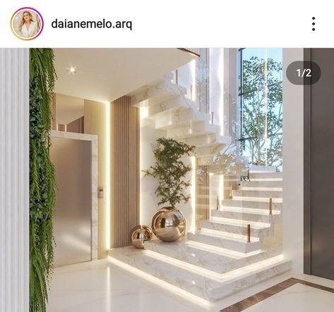 درابزين السلم, Modern Staircases, Luxury Stairs, Staircase Interior Design, Modern Stair Railing, Staircase Design Modern, Stairs Design Interior, Stairs In Living Room, Escalier Design