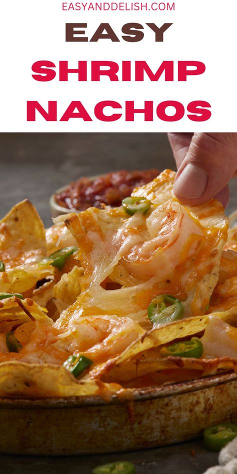 Make the best gluten-free shrimp nachos for a quick and delicious appetizer or simple dinner meal everyone will love. It is a family favorite! Seafood Nachos, Skillet Nachos, Old Bananas, Shrimp Nachos, Easy Nachos, Nachos Recipe Easy, Quick Pasta Recipes, Yummy Meals, Cod Recipes