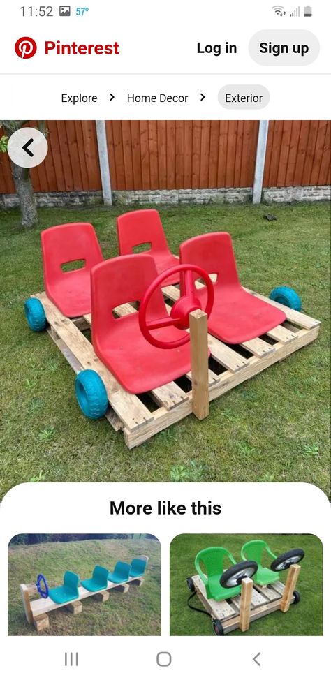 Outdoor Hopscotch Diy, Childcare Yard Ideas, Recycled Playground Ideas, Diy Play Equipment Outdoor, Diy Playground Ideas Homemade, Outdoor Daycare Ideas, Daycare Playground Ideas Diy, Outdoor Toddler Play Area Backyard Ideas, Daycare Yard Ideas