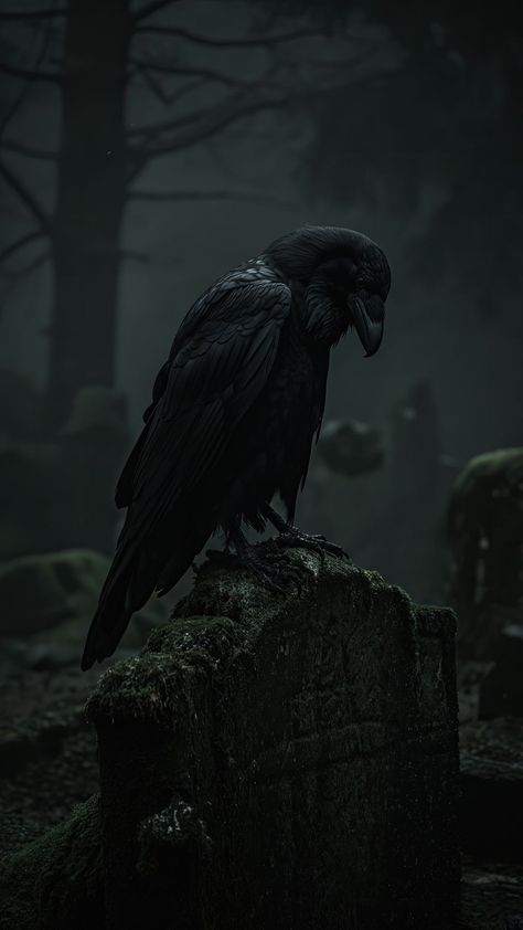 Dark Crow Wallpaper, Raven Wallpaper Iphone, Black Crow Aesthetic, Raven Aesthetic Wallpaper, Asatru Wallpaper, Crow Plague Doctor, Crow Background, Crow Wallpapers, Dark Gothic Wallpaper