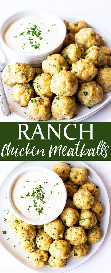 Ranch Chicken Meatballs, Chicken Meatballs Keto, Food For Entertaining, Meatballs Keto, Ground Chicken Meatballs, Gluten Free Meatballs, Keto Gluten Free, Chicken Meatball Recipes, Appetizer Meatballs