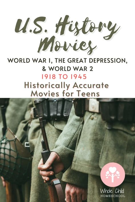 Learn American History through Movies Best History Documentaries, Ww1 Activities High School, U.s. History, Wwii Movies, Educational Movies, History Documentaries, High School American History, American History Projects, American History Classroom