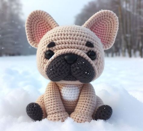 Cute Amigurumi French Bulldog Crochet Pattern - Easy Beginner Amigurumi Animal Crochet - C #crochetpattern #crochetpatternsamigurumi #crochetamigurumi #cuteamigurumi #crochetplushies Crochet Bulldog Pattern Free, Bulldog Crochet Pattern Free, Crochet French Bulldog Pattern Free, Crochet Pug Dog Pattern Free, Crochet Frenchie, Crochet French Bulldog, Crochet Bulldog, French Bulldog Crochet Pattern, Wonder Crochet