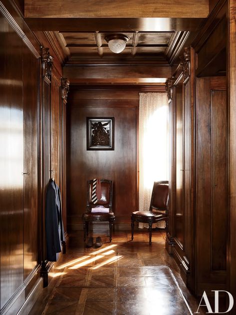 Studio Peregalli Renovates the Historic Villa Bucciol Near Venice, Italy | Architectural Digest Studio Peregalli, Wooden Paneling, Dressing Room Closet, Wood Interiors, Dressing Room Design, Cheap Decor, Classic Interior, Classic House, Architectural Digest