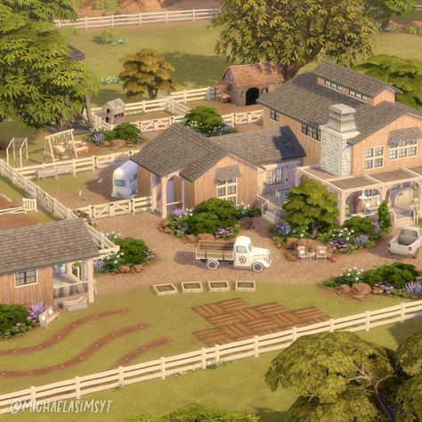 Big Generations Ranch 🏇🏼 A very big ranch for 3 generations of sims with a stable and a nectar-making space! Your sims can truly enjoy the farm/ranch vibe with all the animals available in game, an orchard and sme planters. No CC and Maxis Match the sims 4 house exterior || the sims 4 exterior || the sims 4 house || the sims 4 house ideas || sims 4 houses || sims 4 house plans #thesims4 #simshouse #simsbuild #showusyourbuilds #sims4maxismatch #sims4housebuild #simshome #dreamhouse #sims Sims 4 House Layout 2 Story With Grid, Sims 4 Greenhouse Build, Sims 4 Orchard, Sims 4 Modern Ranch House, Sims 4 Ranch Floor Plan, Sims 4 Houses Farm, Sims 4 Ranch Cc Maxis Match, Sims 4 Ranch House Plans, Sims 4 Farm Layout