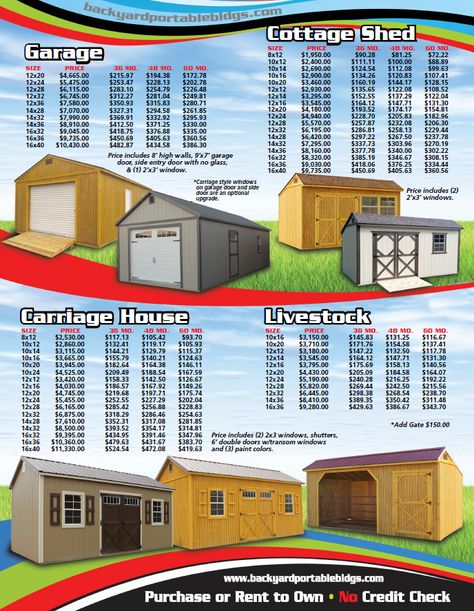 Backyard Portable Buildings | Price List Portable Building, Portable Sheds, Building Crafts, Storage Buildings, Portable Buildings, Diy Speakers, Built In Storage, Price List, Craft Room