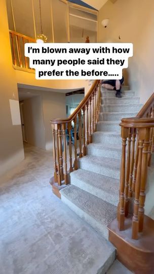 Staircase Makeover Tile, Painted Bannister Ideas, Staircase Painting Ideas, Bannister Ideas Painted, Painted Staircase Ideas, Painted Bannister, Boho Kitchen Decor Ideas, Stair Bannister Ideas, Painted Stairs Ideas