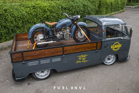 Cut Down Custom | VW Kombi Bus-to-Pickup Conversion — Fuel Tank Kombi Vintage, Vw Truck, Kombi Pick Up, Vw Bus T2, Vw Pickup, T3 Vw, T1 Bus, Vw Ideas, Hot Rod Pickup