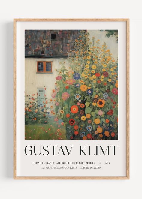 Gustav Klimt White Cottage I47-4 Art Print Peardrop Prints Klimt Prints, Big Bedroom, Klimt Paintings, Flower Inspiration, Henri Rousseau, White Cottage, Contemporary Designs, Gustav Klimt, 80 Years