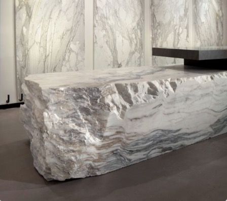 Monolithic Marble Walls, Reception Desk Design, Reception Counter, Well Decor, Reception Desk, Desk Design, Counter Top, White Marble, Wellness Design