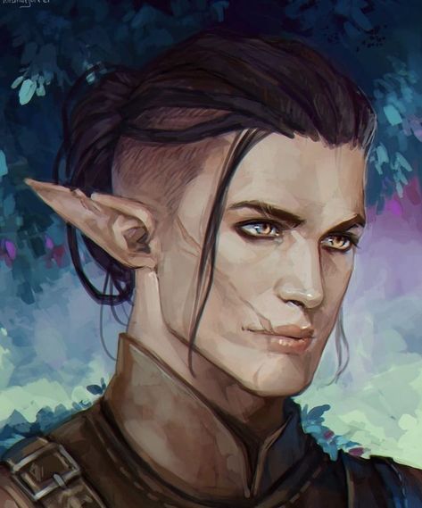 This is very close to what Aidan's facial scars look like, though they are on the left side of his face. There is also a small scar across his nose. Male Elf Character Design, Dragon Age Elf, Solas Dragon Age, Elf Drawings, Dnd Elves, Male Elf, Facial Scars, Elf Characters, Pathfinder Character