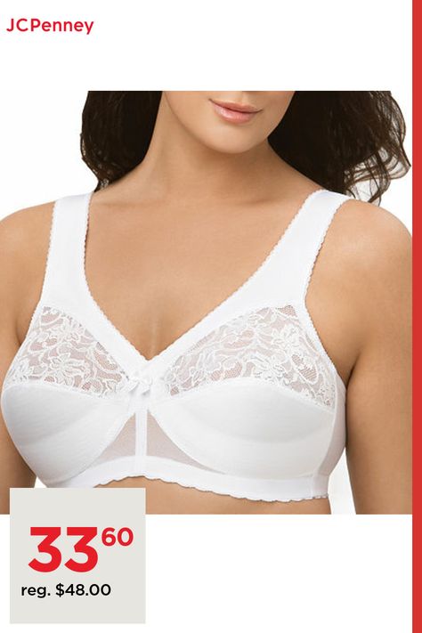 This bra offers padded straps and support without the wires.extra-wide, padded straps for comfortbra design lifts and separatesbra band shapes and supports without wiresunique crossover/under designhand wash, line dryimported of domestic materialsmanufacturer's style #1000 Lingerie, Under Garments For Women, Under Garments, White Bras, Full Coverage Bra, Full Figured, Bra Styles, Underwire Bra, Crossover