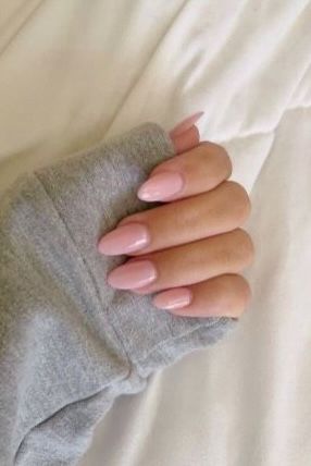 Nail Inspiration Light Pink, Short Pale Pink Acrylic Nails, Pink Pilates Nails, Light Pink Elegant Nails, Light Pink Shirt Almond Nails, Blush Pink Nails Almond Shape, Light Natural Pink Nails, Pale Pink Acrylics, Neutral Light Pink Nails