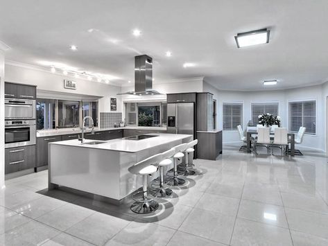 Galley Kitchen Design, Grey Kitchen Designs, Dream Kitchens Design, New Kitchen Designs, Gray Kitchen, Kitchen Images, Luxury Kitchen Design, Kitchen Room Design, Luxury Kitchens