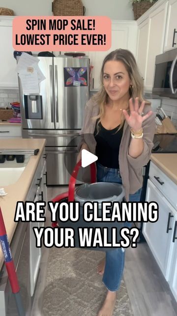 Heather Rhodes on Instagram: "Run, my fave spin mop I use to clean ALL THE THINGS, is lowest price I’ve ever seen for Presisents Day! Comment OSM40 & I’ll dm you the sale! I use this mop with different mop heads to clean my walls, baseboards, doors, airvents, cabinets, shower, blinds & more! Love a versatile cleaning tool!" Shower Blinds, Mop Solution, Cabinet Cleaner, Wall Cleaning, Life Hacks Cleaning, Time Of The Month, Spin Mop, Mop Heads, Cleaning Walls