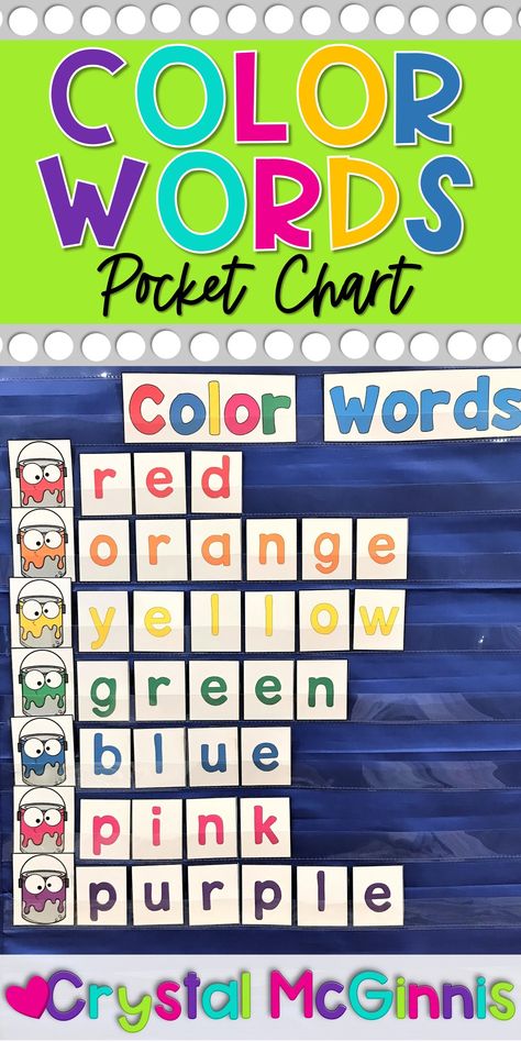 Centers In Kindergarten, Work For Kindergarten, Colour Activities, Pocket Chart Center, Kinder Centers, Stem Activities Preschool, Pocket Chart Activities, Kindergarten Anchor Charts, Pocket Charts