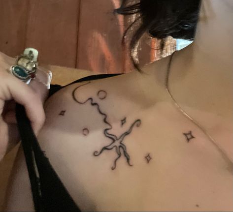 Tattoo Whimsical, Starfish Tattoo, Whimsical Tattoos, Abstract Star, Funky Tattoos, Sharpie Tattoos, Jellyfish Tattoo, Star Tattoo, Dope Tattoos For Women