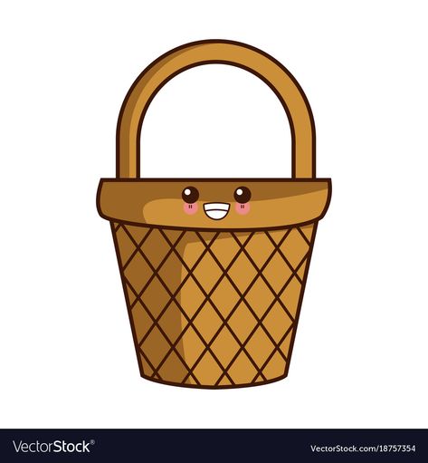 Adobe Illustrator, Kawaii, Basket Cartoon, Basket Design, Single Image, School Stuff, Cute Cartoon, Png Images, Vector Free