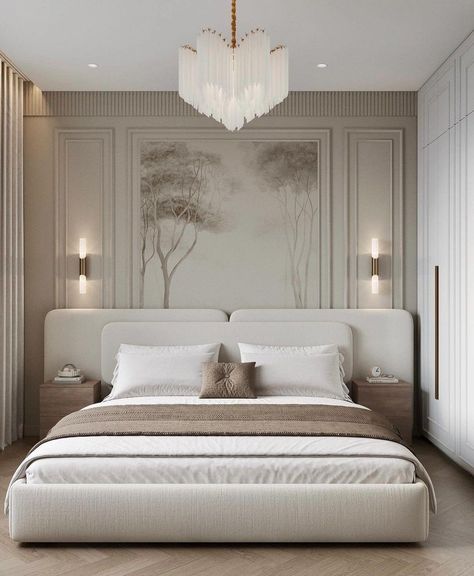 French Contemporary Bedroom, Unique Bedroom Ideas, Classic Bedroom Design, Home Hall Design, Luxury Bedroom Master, Classic Bedroom, Bedroom Bed Design, Home Design Living Room, Bedroom Furniture Design