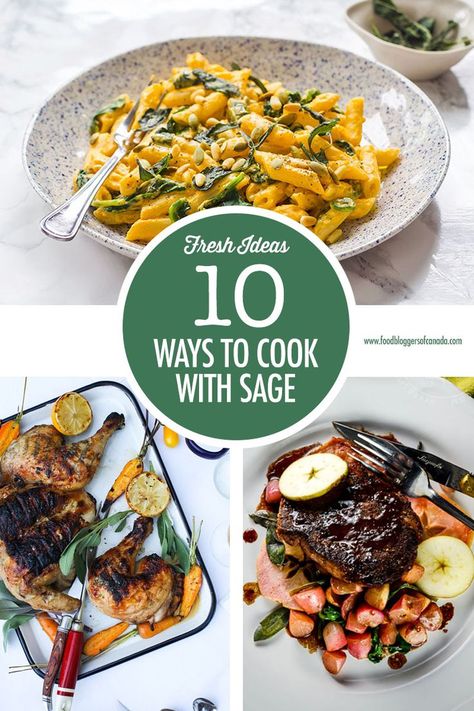 10 Sage Recipes | Food Bloggers of Canada Fresh Sage Uses Recipe, Sage Recipes Healthy, Recipe With Sage, Recipes With Sage Leaves, Recipes Using Sage, Sage Ideas, Leftover Pork Roast, Fresh Herb Recipes, Sage Recipes