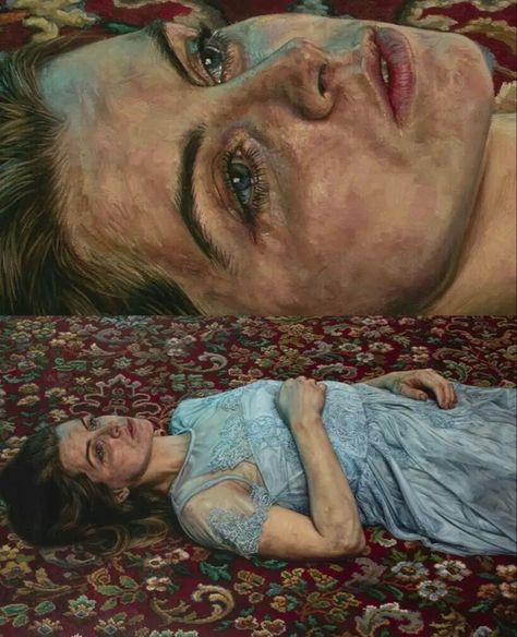 Portrait Refrence Art, Deranged Woman Aesthetic, Abstract Art Lonliness, Emotion Painting Feelings, Divorce Painting, Woman Lying Down, Ian Cumberland, Regret Art, Arte Inspo