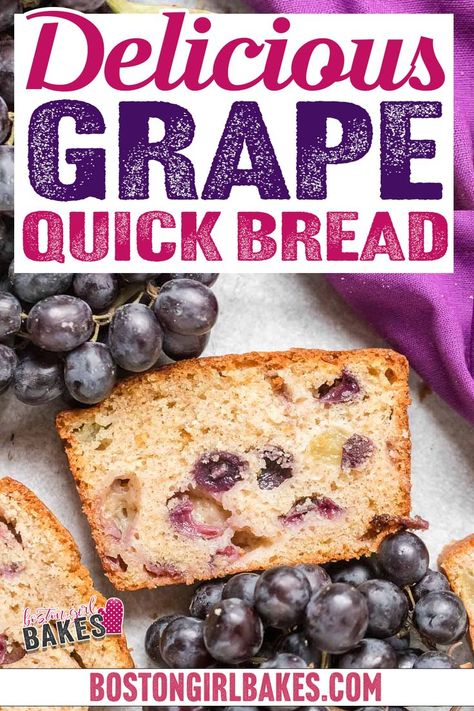 Grape Bread Recipes, Grape Dessert Recipes, Types Of Grapes, Grape Bread, Grape Dessert, Fresh Fruit Desserts, Fruit Desserts Easy, Microwave Dessert, Quick Bread Recipe