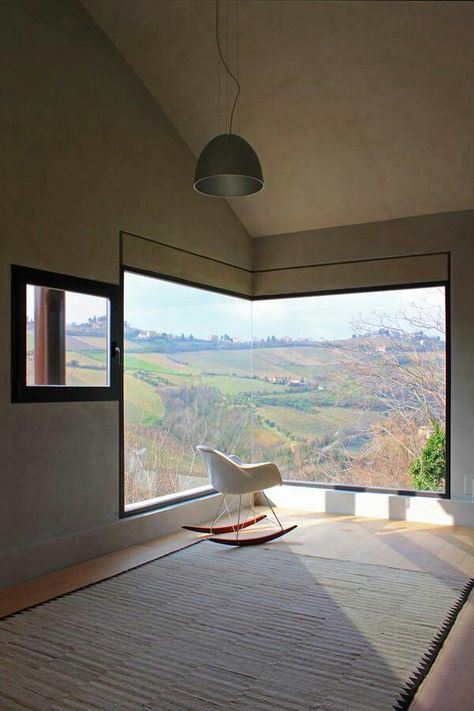 What a view Large Window, Window Design, Design Case, Large Windows, 인테리어 디자인, House Inspiration, My Dream Home, Interior Architecture Design, Rocking Chair