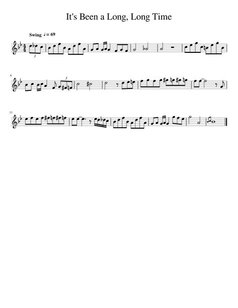 It’s Been A Long Long Time Trumpet, It’s Been A Long Long Time, B Flat Trumpet Sheet Music, Sheet Music For Trumpet, Bb Sheet Music, Its Been A Long Long Time Song, Long Long Time Song, Trumpet Sheet Music Popular Songs, Trumpet Music Sheets