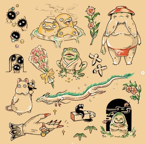 Miyazaki Tattoo, Tatuaje Studio Ghibli, Studio Ghibli Tattoo, Miyazaki Art, Spirit Tattoo, Ghibli Tattoo, Ghibli Artwork, Studio Ghibli Movies, Japon Illustration