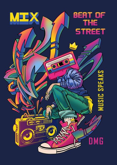 Pop Art Poster Design Graphics, Grafitti Illustrations, Dj Illustration, Hiphop Illustration, Digital Graffiti, Burning Man Art, Artsy Background, Pop Illustration, Illustrator Design Tutorial