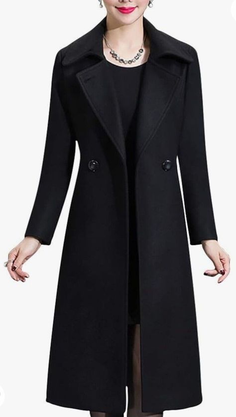 Black wool coat outfit