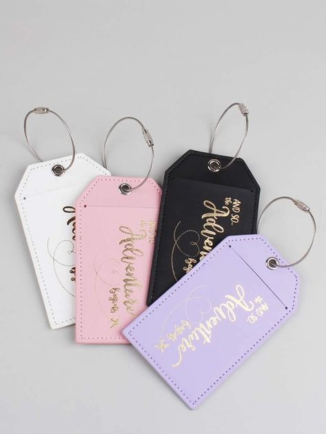 4pcs Letter Graphic Luggage Tag | SHEIN USA Markers Ideas, Baggage Tag, Baggage Tags, Travel Luggage Tag, Honeymoon Travel, Word Wrap, Tag Design, Luggage Tag, Luggage Tags