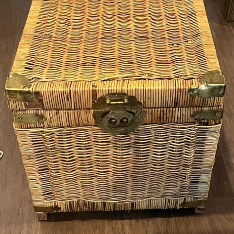 Chinoiserie Wicker Blanket Chest Blanket Chest, Brass Hardware, Chinoiserie, 20th Century, Shop House, Color, Design