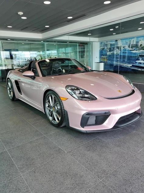 Pink Porche, Car Ideas Accessories, Pink Porsche, Fastest Car, Pink Convertible, Car Quotes, Aesthetic Car, Car Decorations, Porsche Gt3