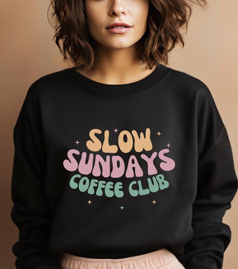 Cozy up in our "Slow Sundays Coffee Club" sweatshirt, perfect for coffee lovers who appreciate retro style. This comfy crewneck features a vintage-inspired design, ideal for those relaxed mornings with your favorite brew. Join the Coffee Club and elevate your casual wardrobe with this must-have piece. Perfect for lazy Sundays or any day you crave comfort...�♥ ♥PRODUCTION TIME: 1-5 days (usually 2-3 days) ♥SHIPPING TIME: 2-5 days (usually 3 days) ♥PRODUCT DESCRIPTION: Made with a medium-heavy fabr Coffee Lovers, Sunday Coffee, Comfy Crewneck, Retro Coffee, Coffee Club, Lover Sweatshirt, Club Sweatshirts, Cozy Vibes, Vintage Inspired Design