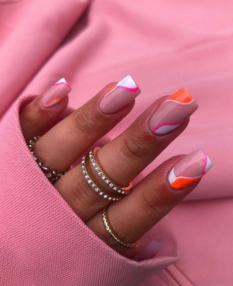 Short Coffin Nails Designs, Shiny Nails Designs, Summer Nail Ideas, Summer Designs, Bright Summer Nails, Nail Art Jewelry, Simple Acrylic Nails, Summer Acrylic Nails, Coffin Nails Designs