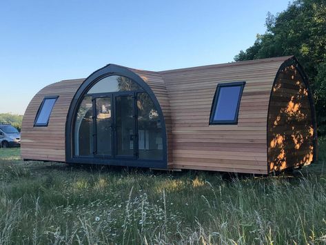 Camping Pods, Eco Pods, Quonset Homes, Quonset Hut Homes, Glamping Pods, Arched Cabin, Glamping Cabin, Hut House, Small Cottage House Plans