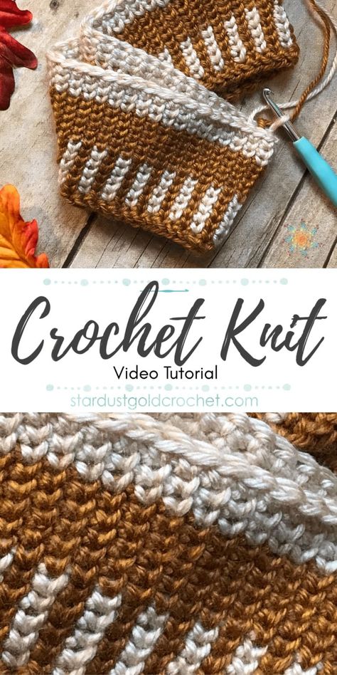 How to Crochet: Knit | Waistcoat Stitch | This is a knit-like stitch you can work graphs & fair isle patterns with ease! - Stardust Gold Crochet Waistcoat Stitch Crochet, Fair Isle Crochet Pattern, Punto Fair Isle, Knit Waistcoat, Fair Isle Crochet, Crochet Waistcoat, Crochet Sweater Design, Small Bunny, Gold Crochet