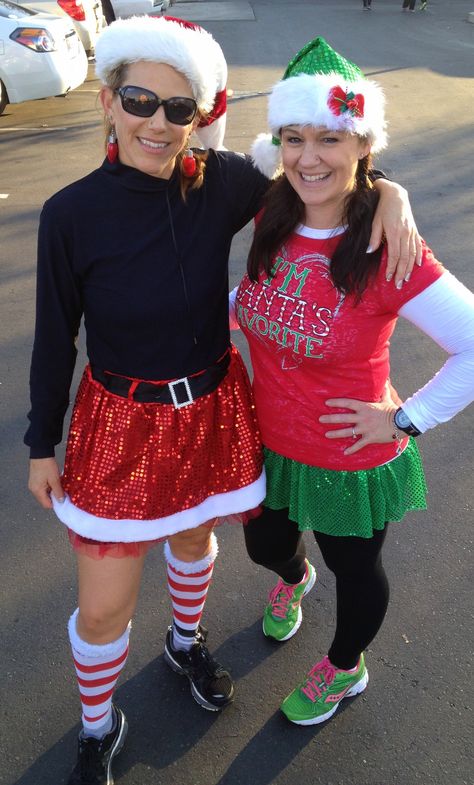 Yuba City Santa Run Dec 22, 2013 Santa Outfits For Women Diy, Jingle Bell Run Outfits, Christmas Running Outfit, Elves Clothes, Fun Run Outfit, Santa Running, Diy Christmas Costumes, 5k Costume, Mens Christmas Party Outfit