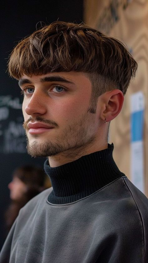 Step Up Your Style Game: 30 Top Men’s Haircuts for 2024 Mushroom Cut Hairstyle, Curly Bowl Cut, Bowl Cut Men, Bowlcut Haircut, Boys Hairstyles Trendy, Bowl Cut Hair, Guys Hairstyles, Mushroom Cut, Face Shape Hair