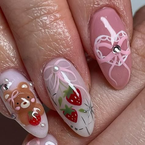 SAMI | UTAH NAIL ARTIST on Instagram: "Very Cutesie 🥰  ♡  ♡ ib: @nareenail.art   ♡  ♡  #pinknails #3dnailart #nailinspo #cutenails #nailart #gelx #utahnails" Lake Nails, Cool Girl Nails, Sweetheart Nails, Nails Polygel, Beginner Nail Tech, Everyday Nails, Simple Nail Ideas, Short Nail Inspo, Horror Nails