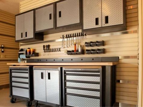 15 "Under $100" Lighting Solutions for Every Room - Bob Vila Organized Garage, Garage Storage Inspiration, Garage Workshop Organization, Garage Renovation, Small Garage, Garage Remodel, Garage Work Bench, Garage Interior, Garage Makeover