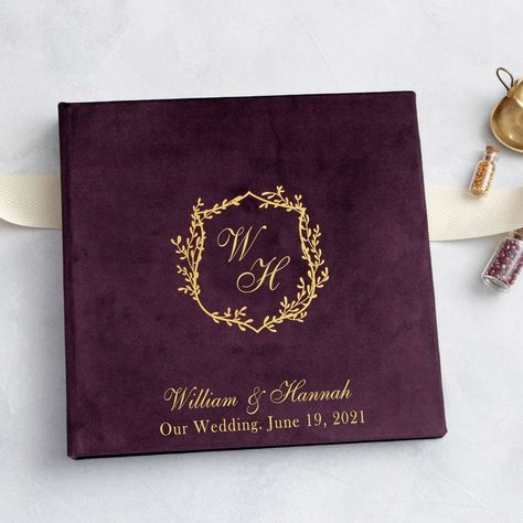 "The new velvet album witha a plum cover😍💜" Wedding Photo Album Cover, Wedding Album Cover Design, 55th Wedding Anniversary, Wedding Album Cover, Plum Velvet, Photo Album Covers, Bridal Shower Guest Book, Photo Album Wedding, Album Wedding