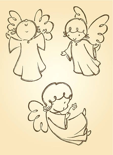 Drawing Hands, Angel Sketch, Angel Vector, Angel Illustration, Angel Drawing, Angel Crafts, Christmas Drawing, Rock Painting Art, Angel Art