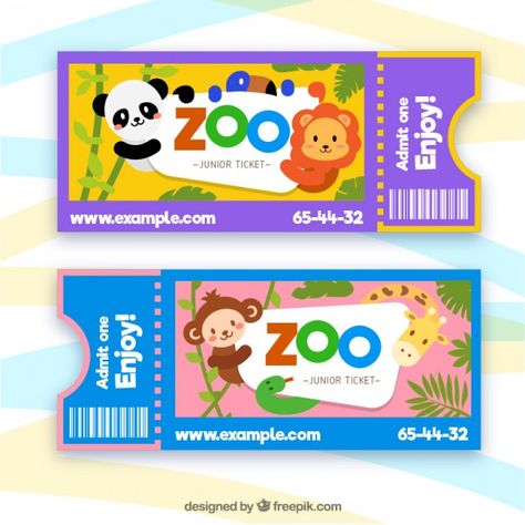 Zoo tickets with cartoon animals Free Vector Zoo Tickets, Museum Tickets, Kids Zoo, Ticket Design, Kpop Edits, Online Tickets, Free Resources, Zoo Animals, Psd Files