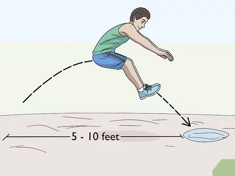 3 Ways to Increase Your Long Jump - wikiHow How To Do Long Jump, How To Get Better At Long Jump, Triple Jump Aesthetic, Long Jump Tips, High Jump Workouts, Long Jump Track, Track Drills, Jump Workout, Girly Facts