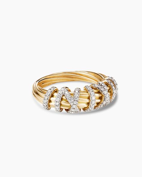 David Yurman Helena Ring, Wrap Around Rings, Good Wedding Band, Stack Ring, Designer Rings, Rings Gold, Gold Ring, David Yurman Ring, Cable Bracelets