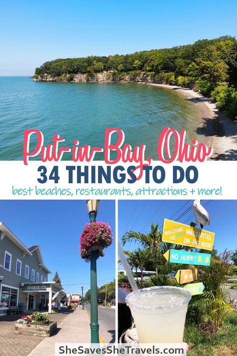 Planning a trip to Put in Bay on Lake Erie? This mega guide has everything you need to know before you go. Includes top attractions and off-the-beaten-path activities. Plan your trip with this list of things to do in Put-in-Bay, Ohio! | Put-in-Bay Ohio | Lake Erie Islands | Things to do Put-in-Bay | Midwest Travel | USA Vacation Spots Lake Erie Islands, Put In Bay Ohio Bachelorette, Port Clinton Ohio Things To Do, Put N Bay Ohio, Lake Erie Vacation, Fun Things To Do In Ohio, Day Trips In Ohio, Marblehead Ohio, Things To Do In Ohio